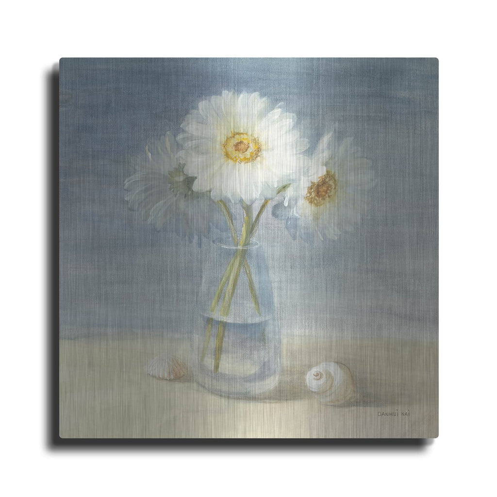 'Daisies And Shells' by Danhui Nai – Metal Wall Art