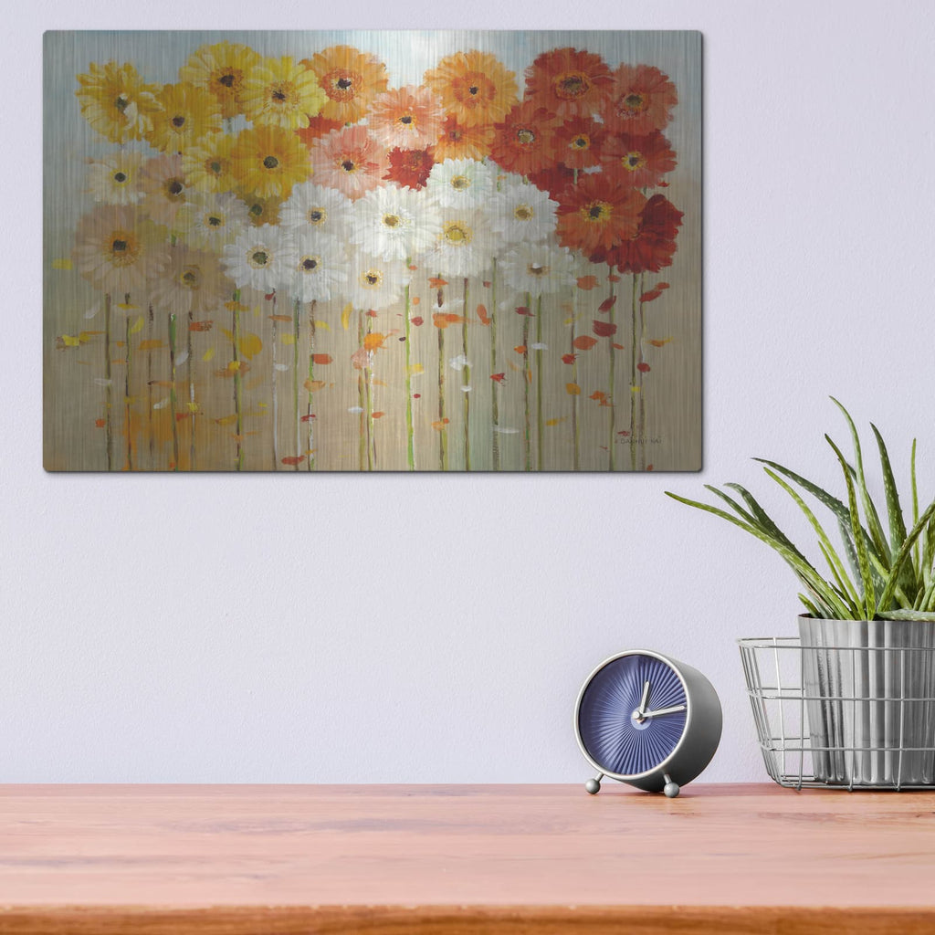 'Daisies Fall' by Danhui Nai – Metal Wall Art, 16x12 room view