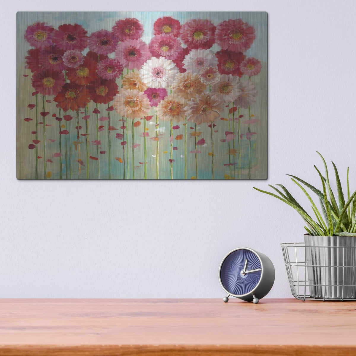 'Daisies Spring' by Danhui Nai – Metal Wall Art, 16x12 room view