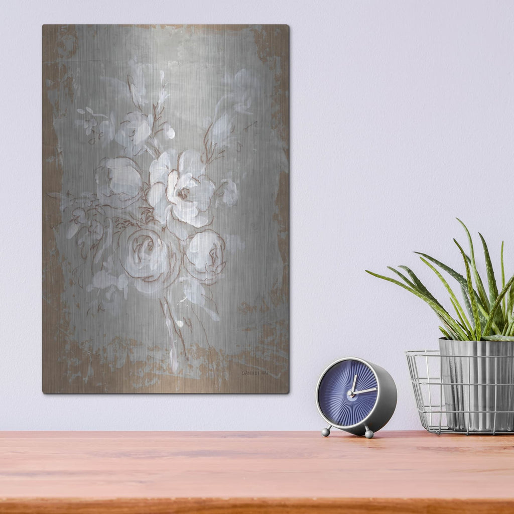 'Delicate Floral 2' by Danhui Nai – Metal Wall Art, 12x16 room view