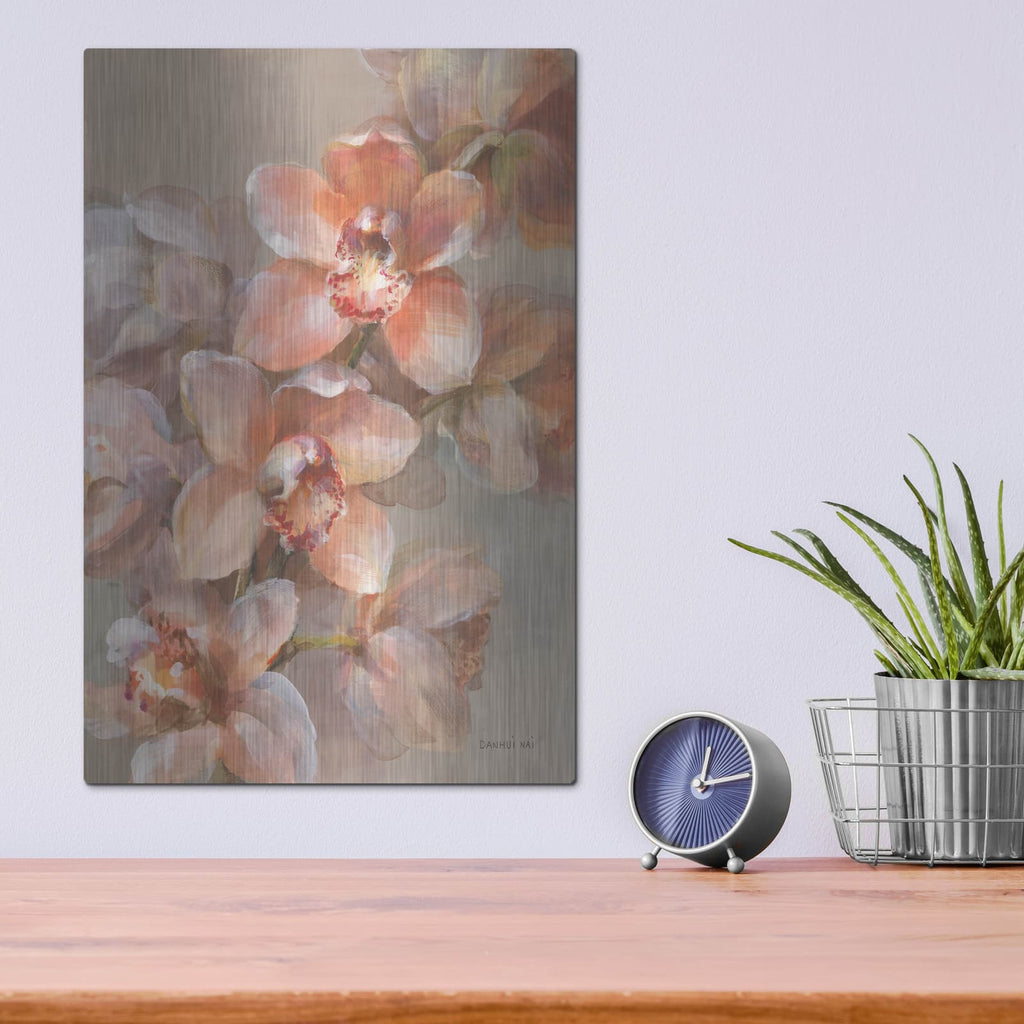 'Delicate Orchid 1' by Danhui Nai – Metal Wall Art, 12x16 room view