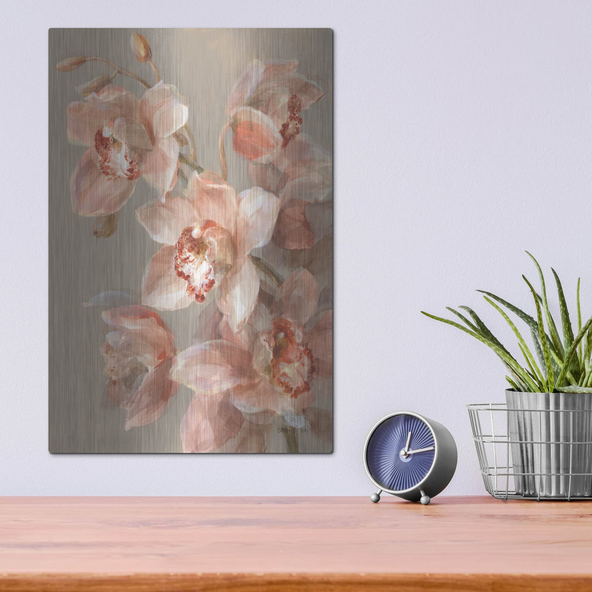 'Delicate Orchid 2' by Danhui Nai – Metal Wall Art, 12x16 room view