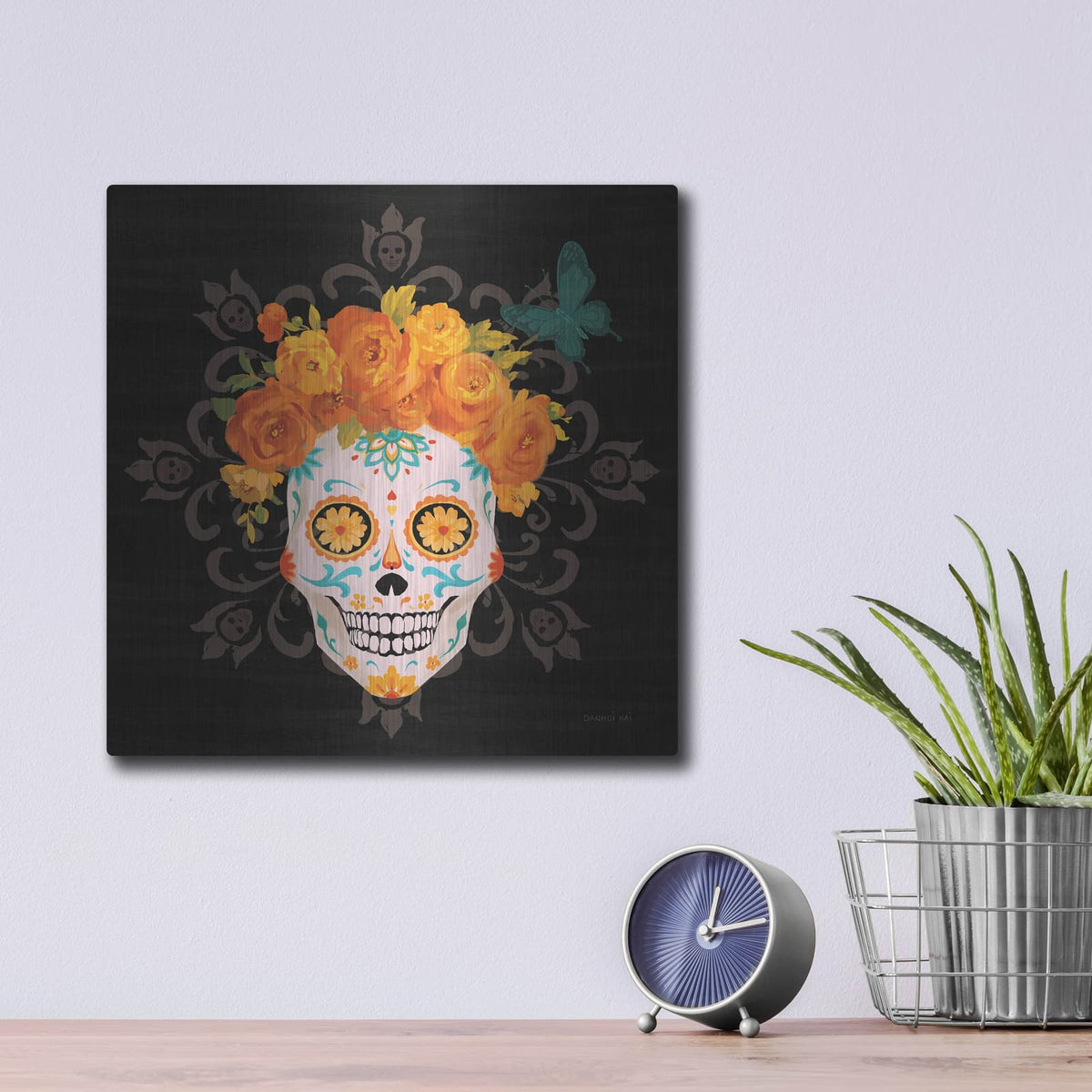 'Dia De Los Muertos 2' by Danhui Nai – Metal Wall Art, 12x12 room view