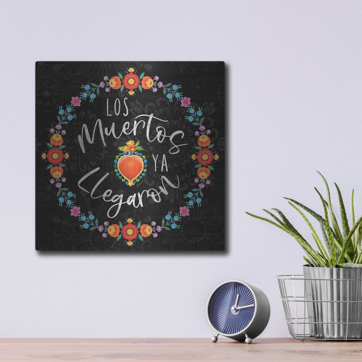'Dia De Los Muertos 4' by Danhui Nai – Metal Wall Art, 12x12 room view