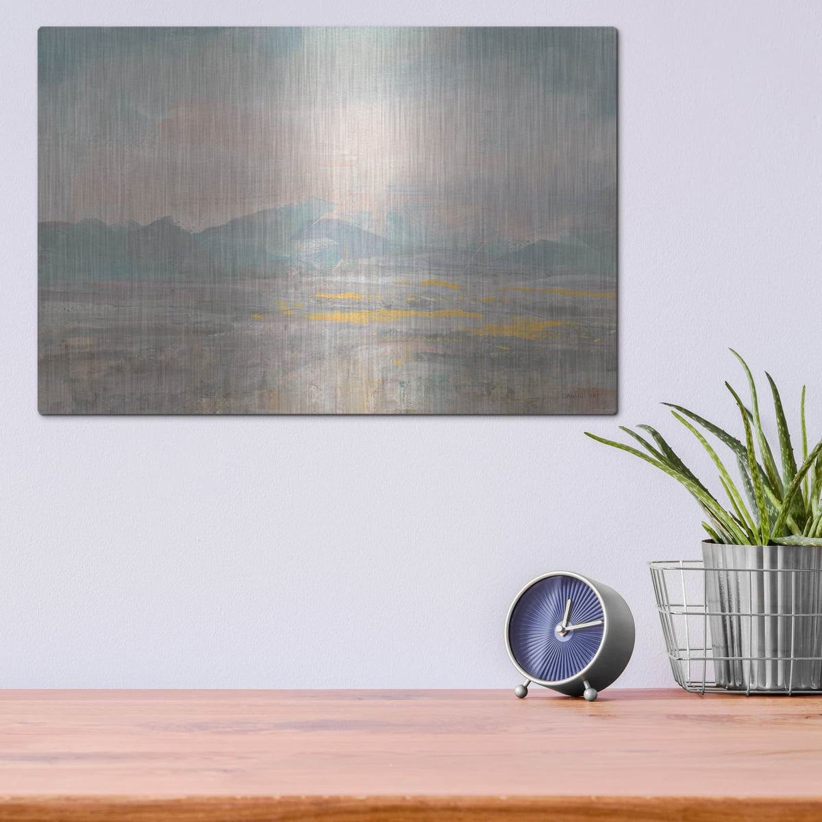 'Distant Mountains C' by Danhui Nai – Metal Wall Art, 16x12 room view