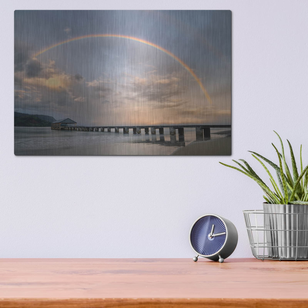 'Rainbow Pier' by Dennis Frates – Metal Wall Art, 16x12 room view