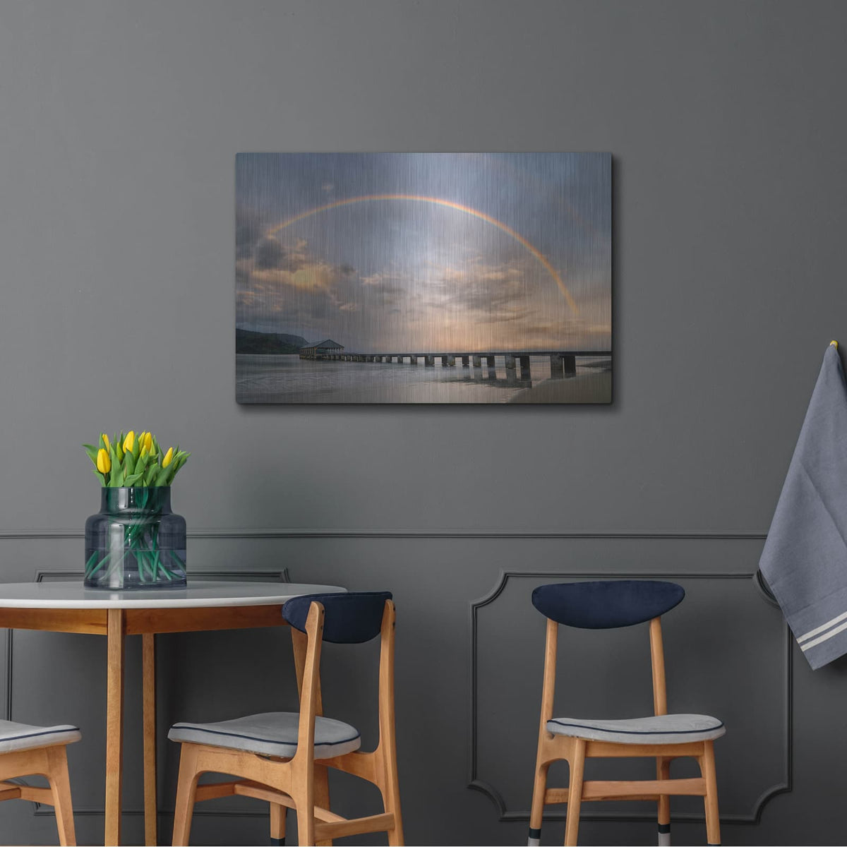 'Rainbow Pier' by Dennis Frates – Metal Wall Art, 36x24 room view