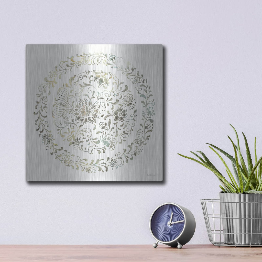 'Earthen Circle Of Life 3' by Danhui Nai – Metal Wall Art, 12x12 room view