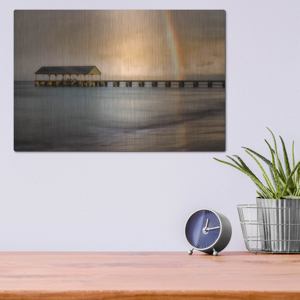 'Rainbow Pier II' by Dennis Frates – Metal Wall Art, 16x12 room view