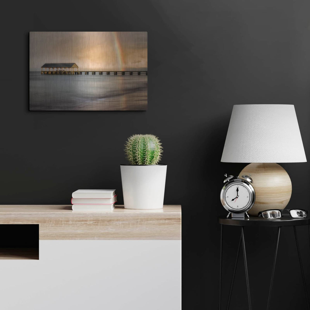 'Rainbow Pier II' by Dennis Frates – Metal Wall Art, 24x16 room view