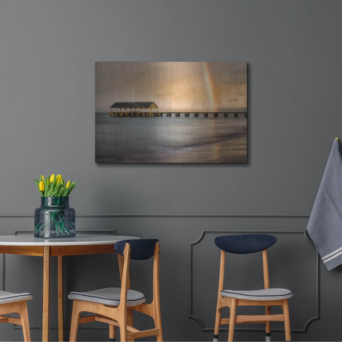'Rainbow Pier II' by Dennis Frates – Metal Wall Art, 36x24 room view