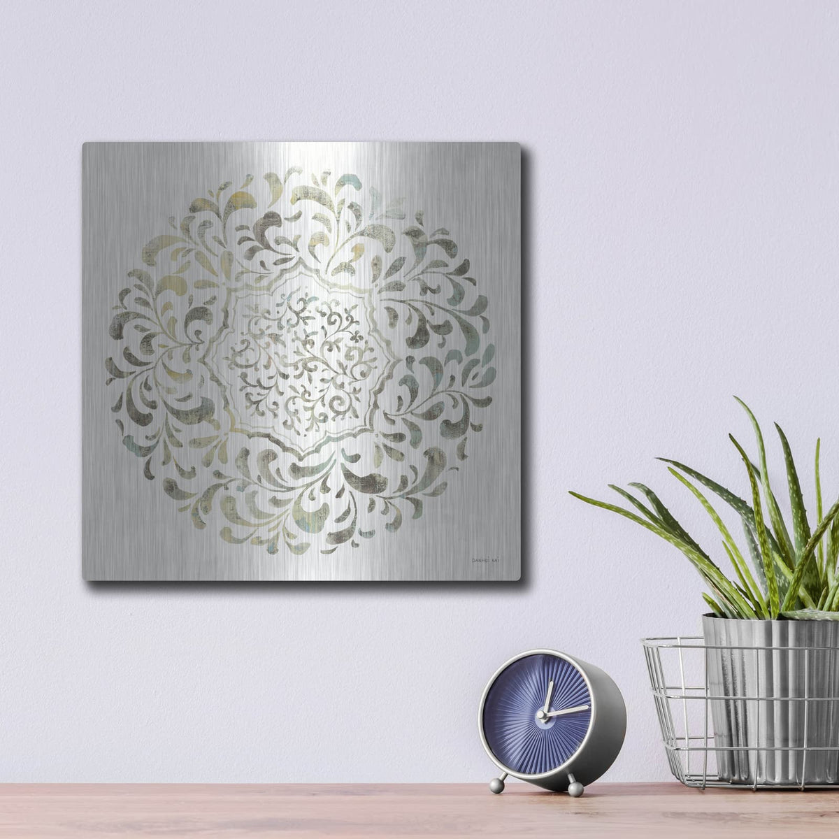 'Earthen Circle Of Life 4' by Danhui Nai – Metal Wall Art, 12x12 room view