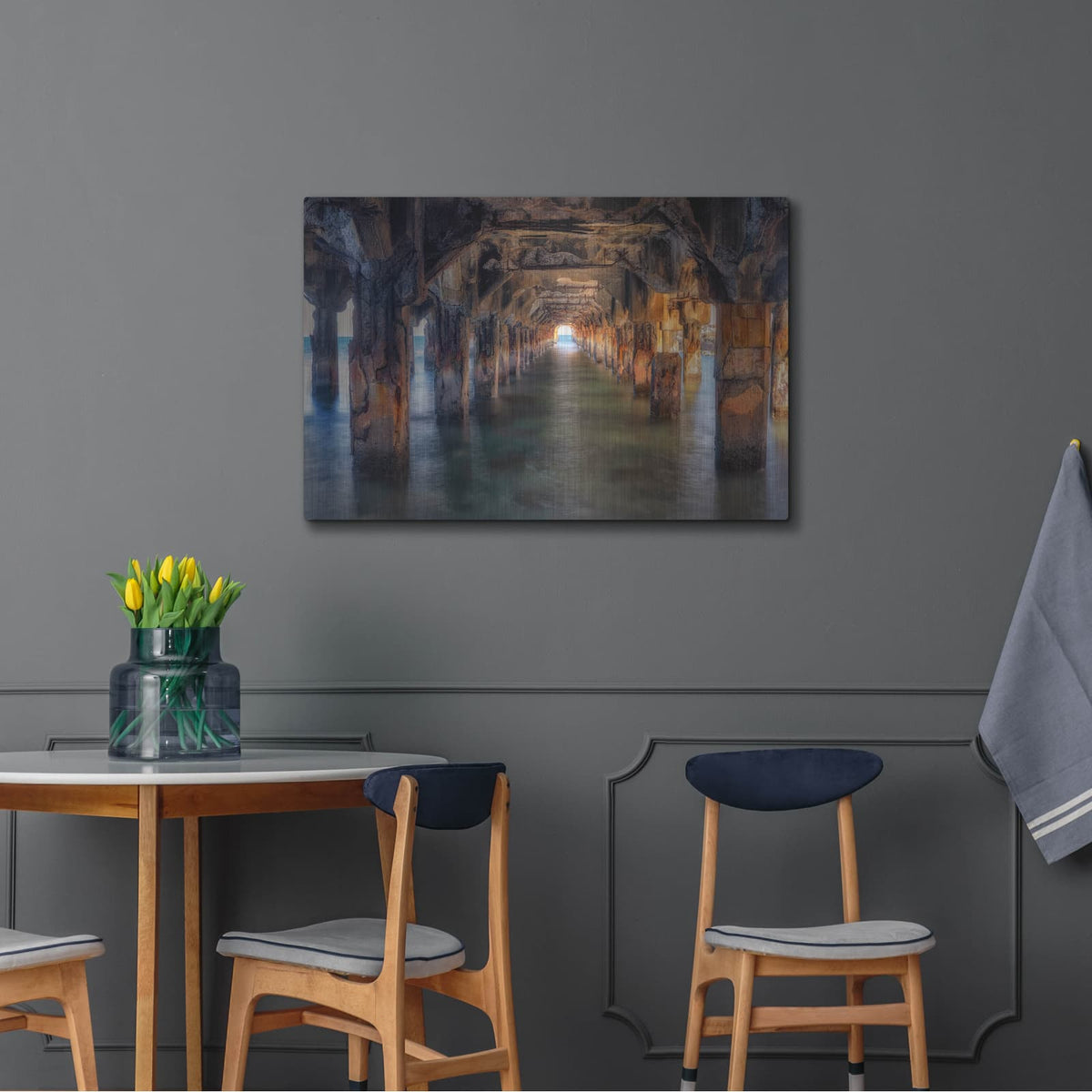 'Pier Under Here' by Dennis Frates – Metal Wall Art, 36x24 room view