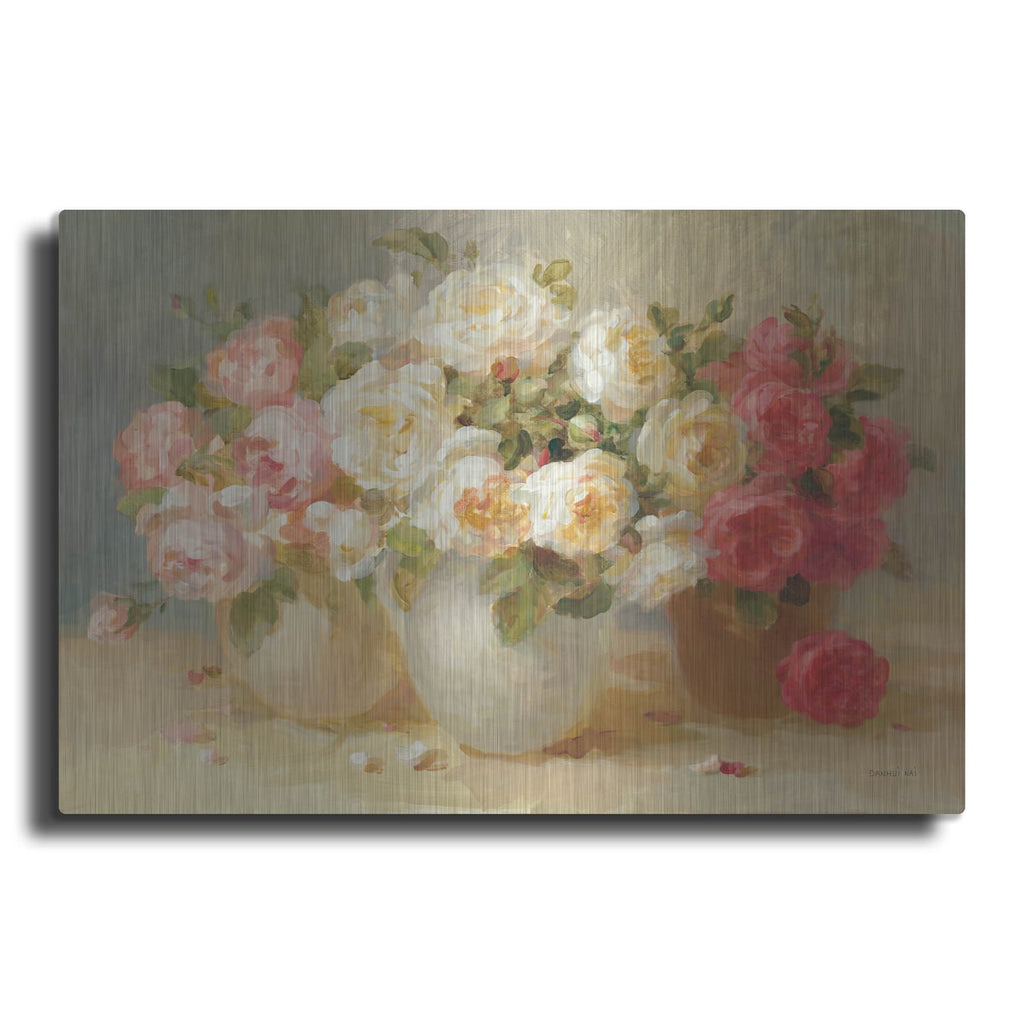 'English Rose Bouquets' by Danhui Nai – Metal Wall Art