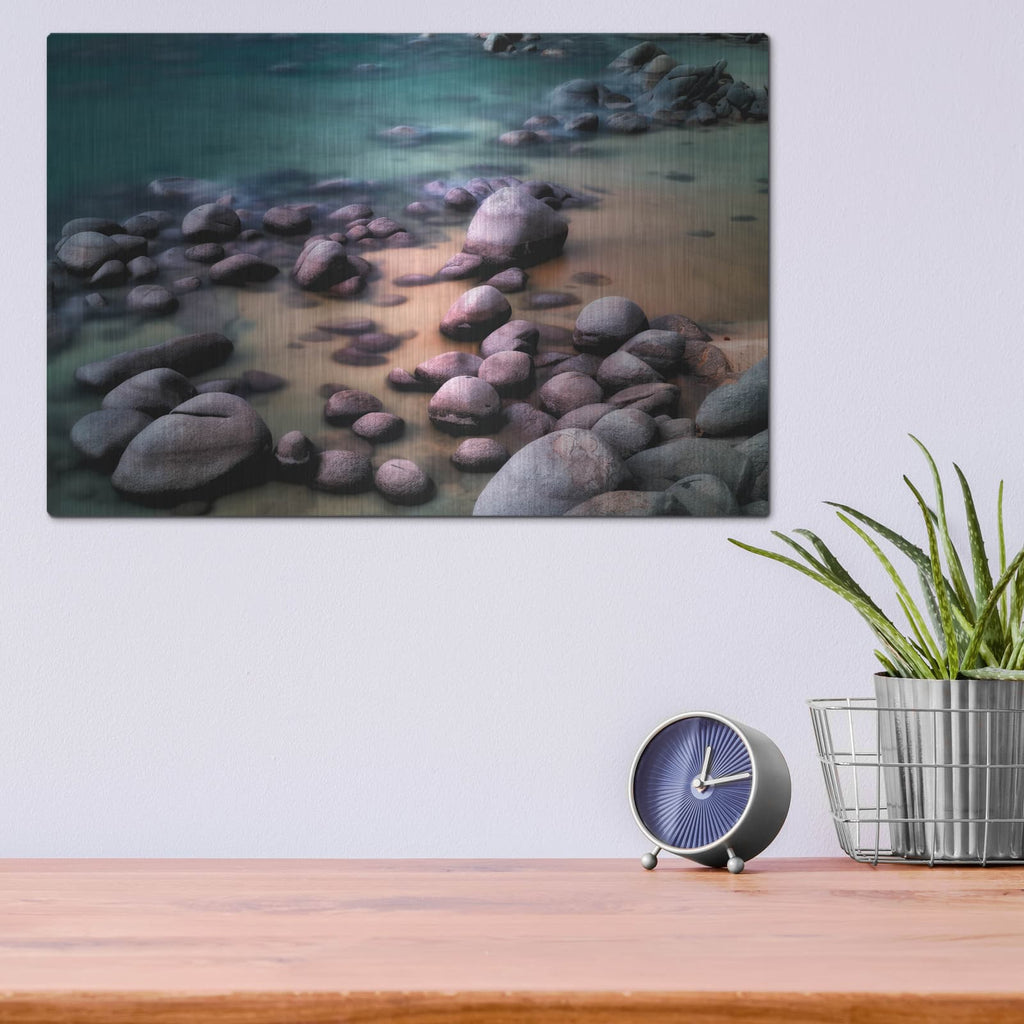 'Rocky Beach' by Dennis Frates – Metal Wall Art, 16x12 room view