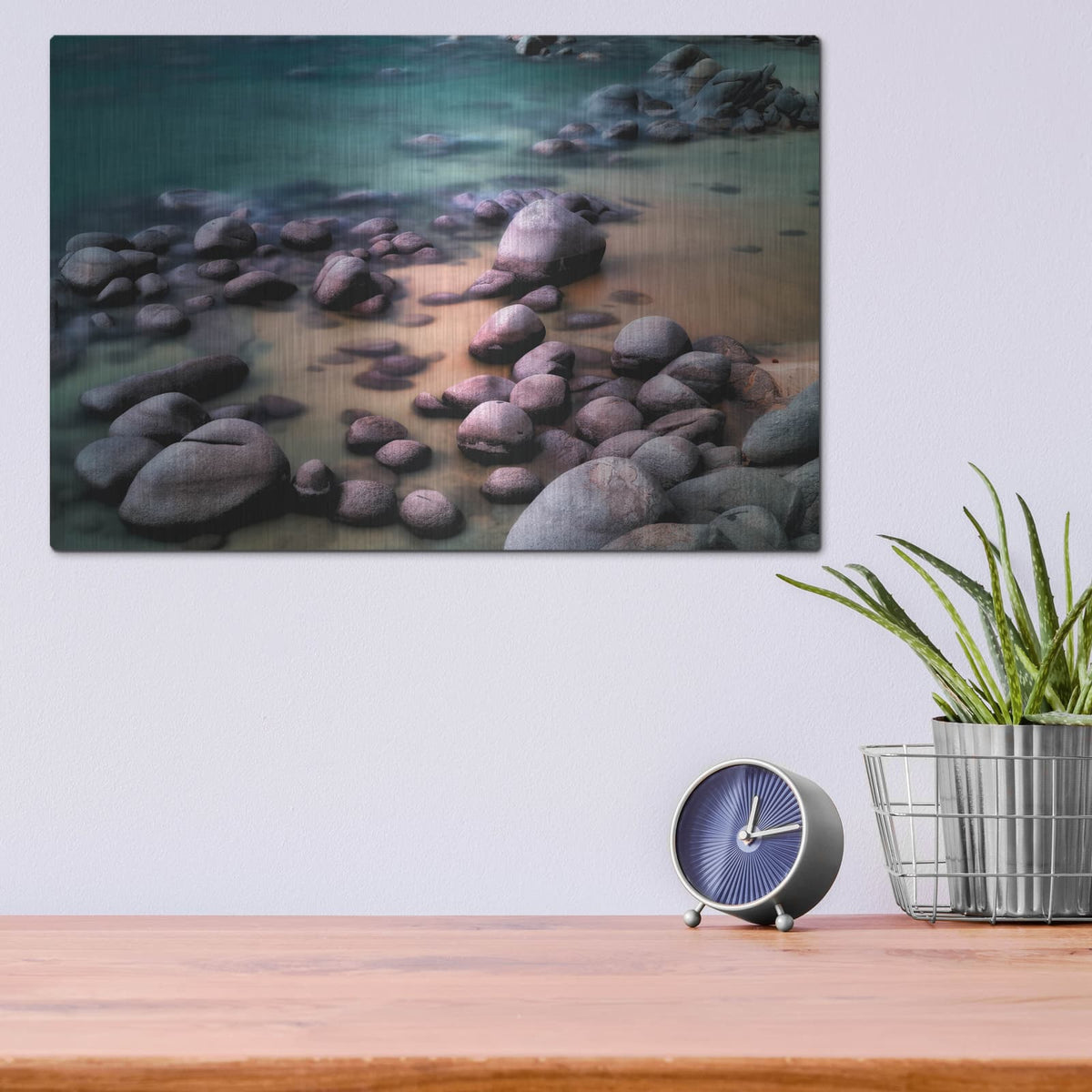 'Rocky Beach' by Dennis Frates – Metal Wall Art, 16x12 room view