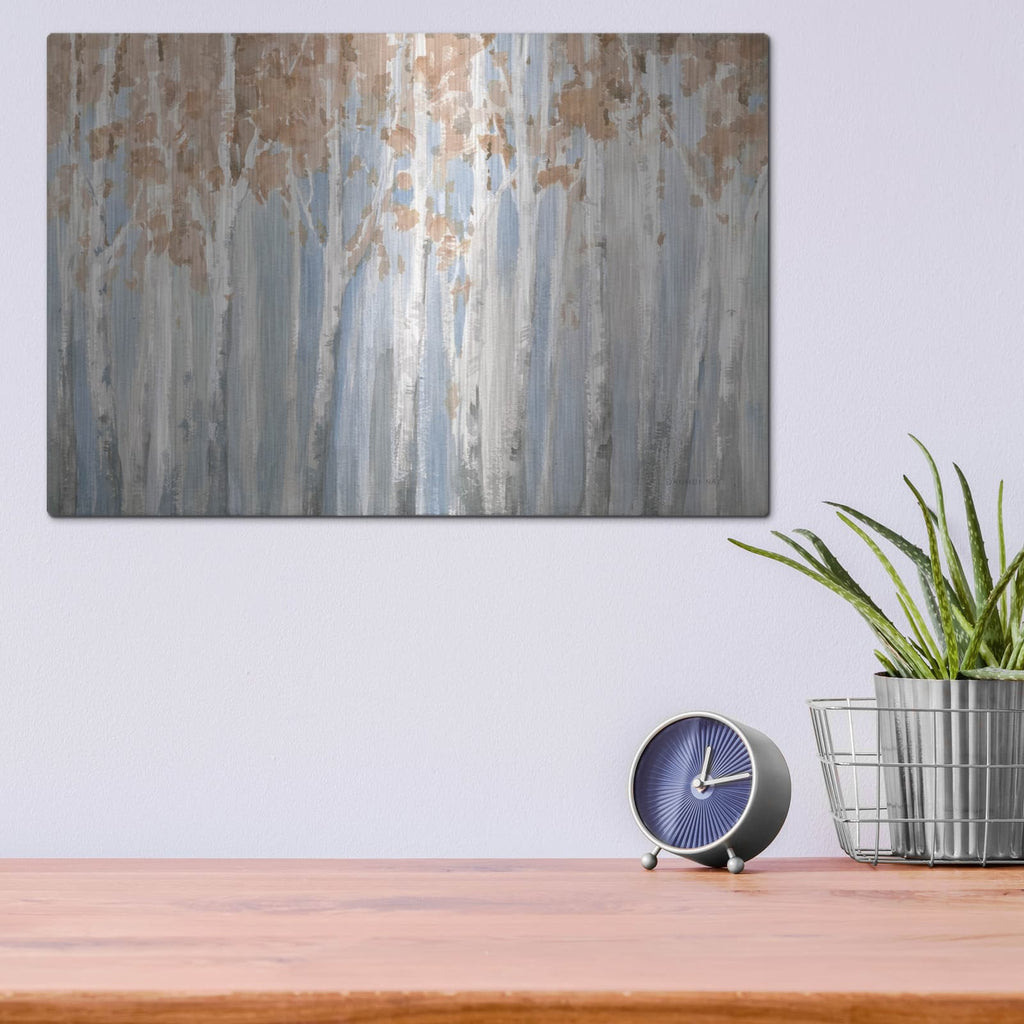 'Fall Birches' by Danhui Nai – Metal Wall Art, 16x12 room view
