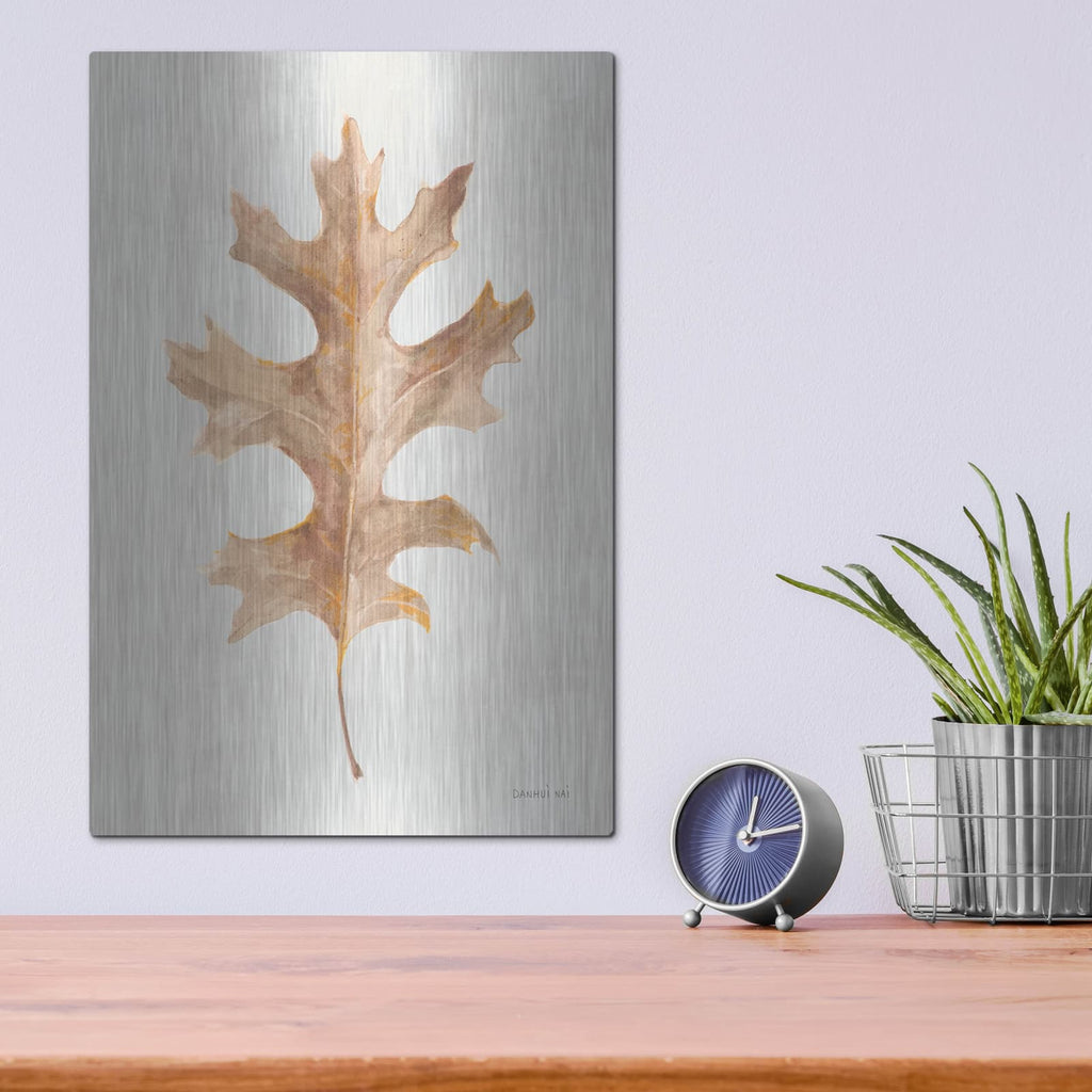 'Fallen Leaf 1 Texture' by Danhui Nai – Metal Wall Art, 12x16 room view