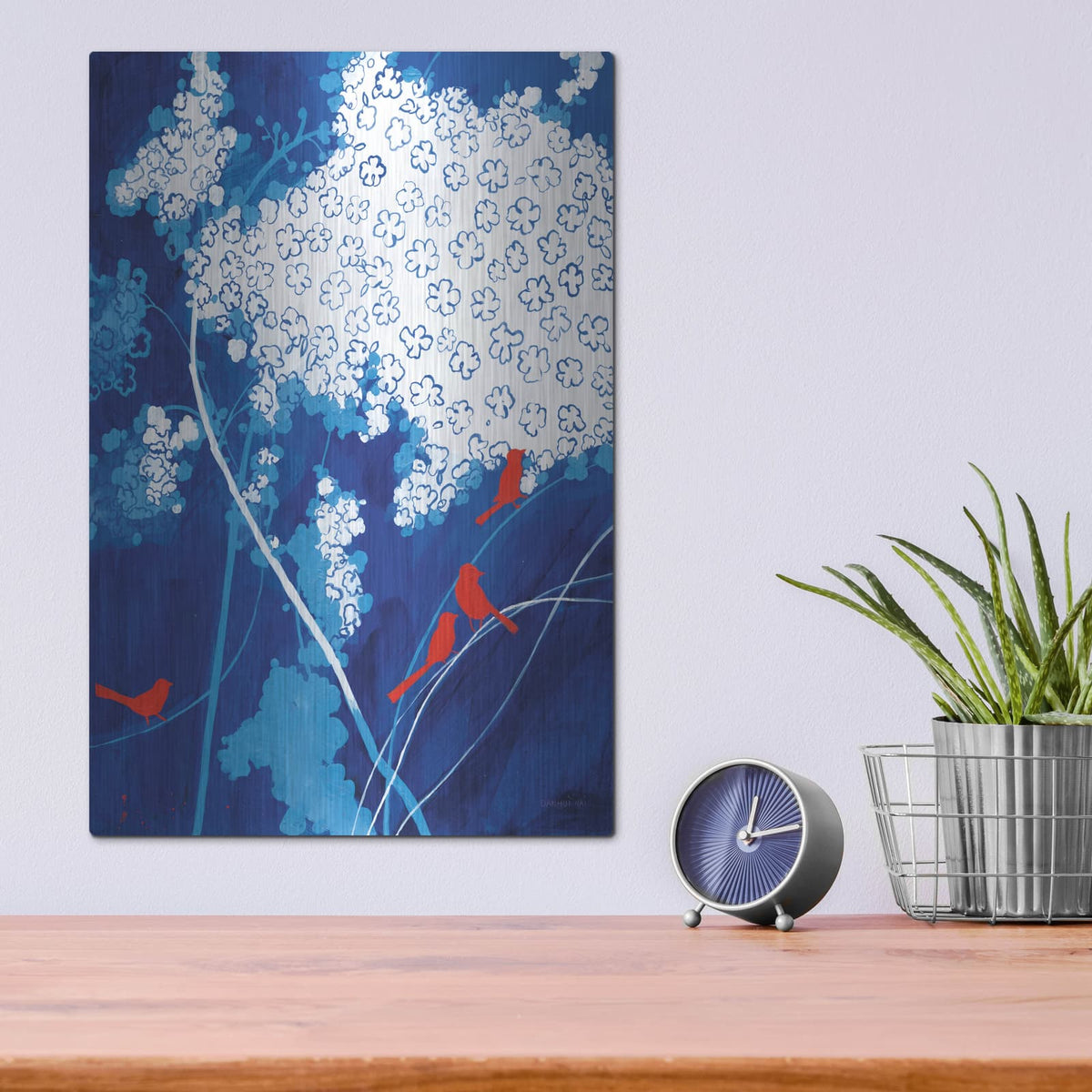 'Feather And Fluff' by Danhui Nai – Metal Wall Art, 12x16 room view