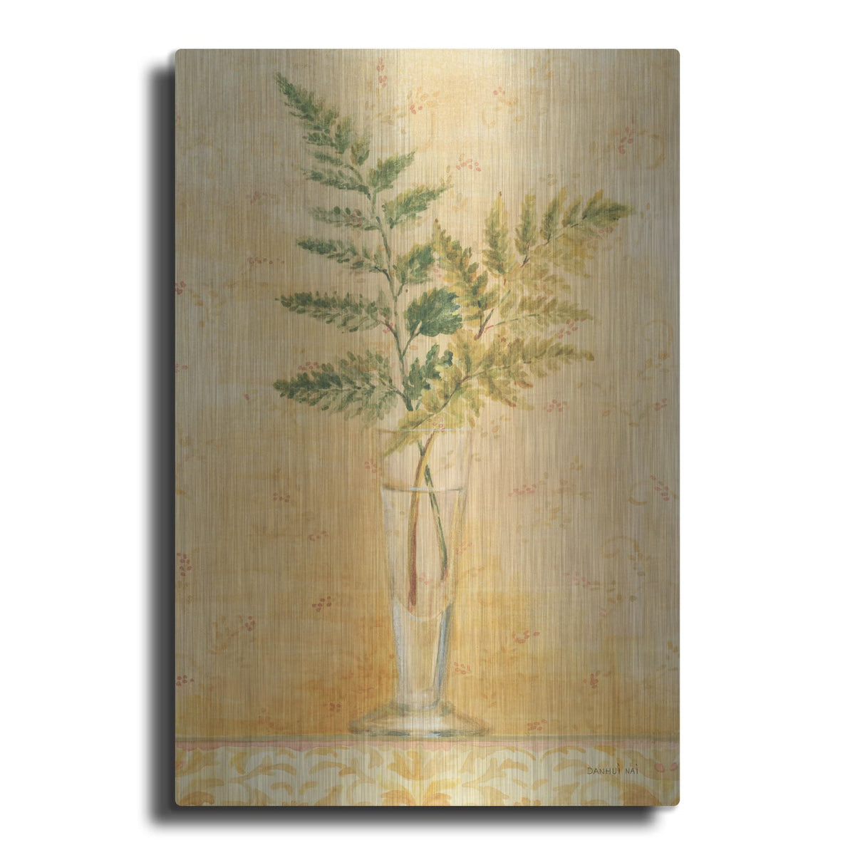 'Ferns In Glass Vase 1' by Danhui Nai – Metal Wall Art
