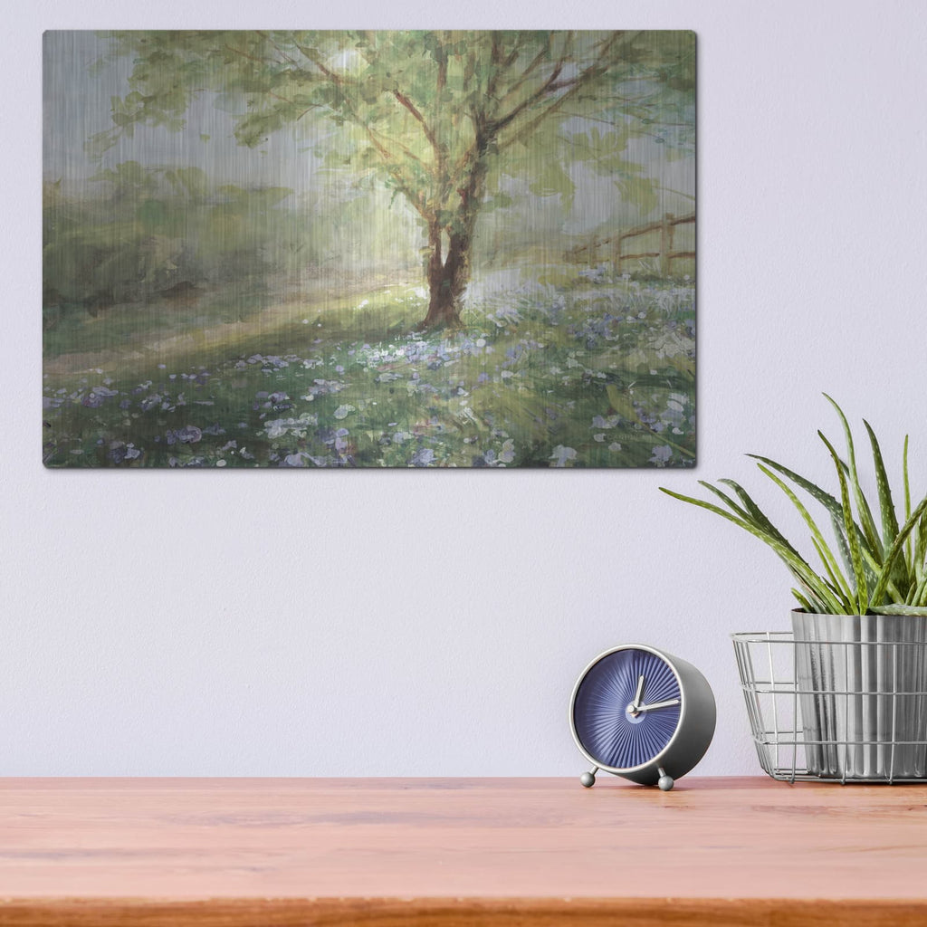 'Field Of Bluebells Neutral' by Danhui Nai – Metal Wall Art, 16x12 room view