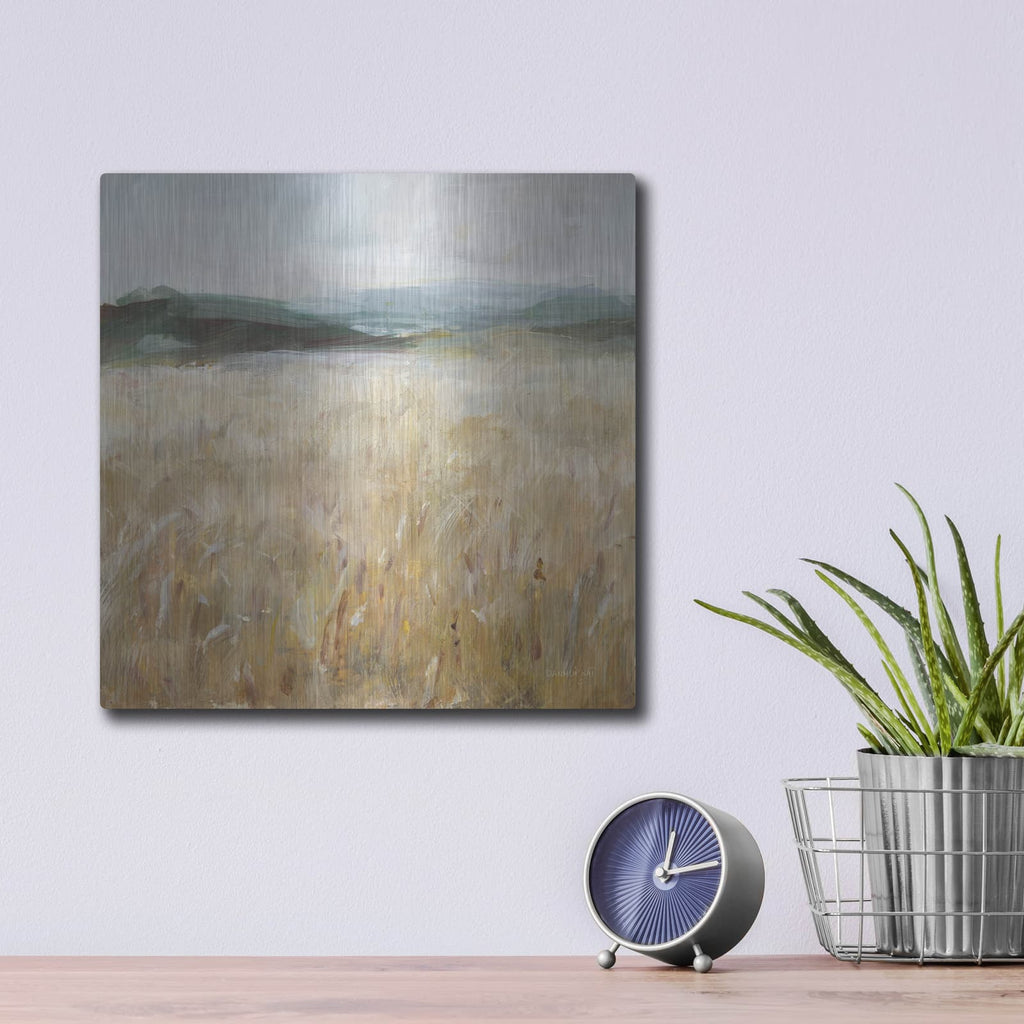 'Field Of Gold 1' by Danhui Nai – Metal Wall Art, 12x12 room view