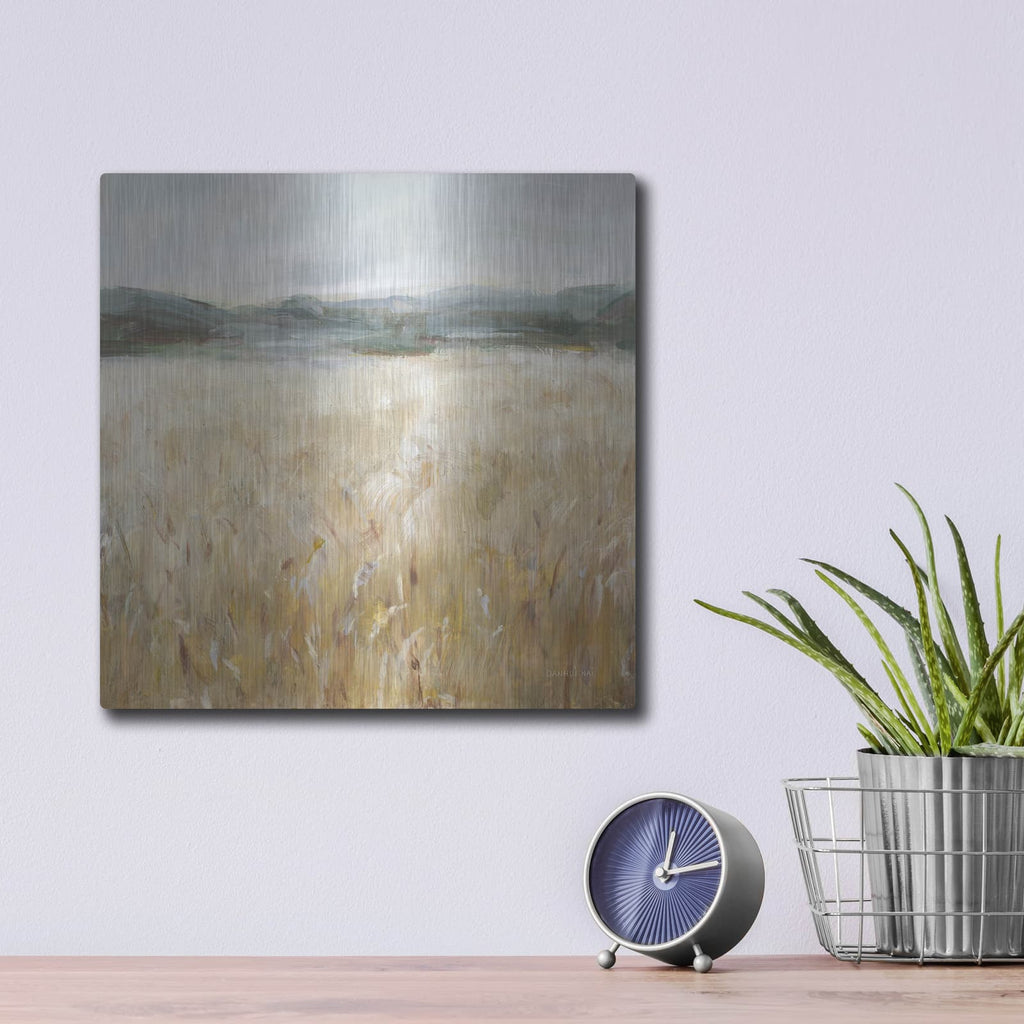 'Field Of Gold 2' by Danhui Nai – Metal Wall Art, 12x12 room view