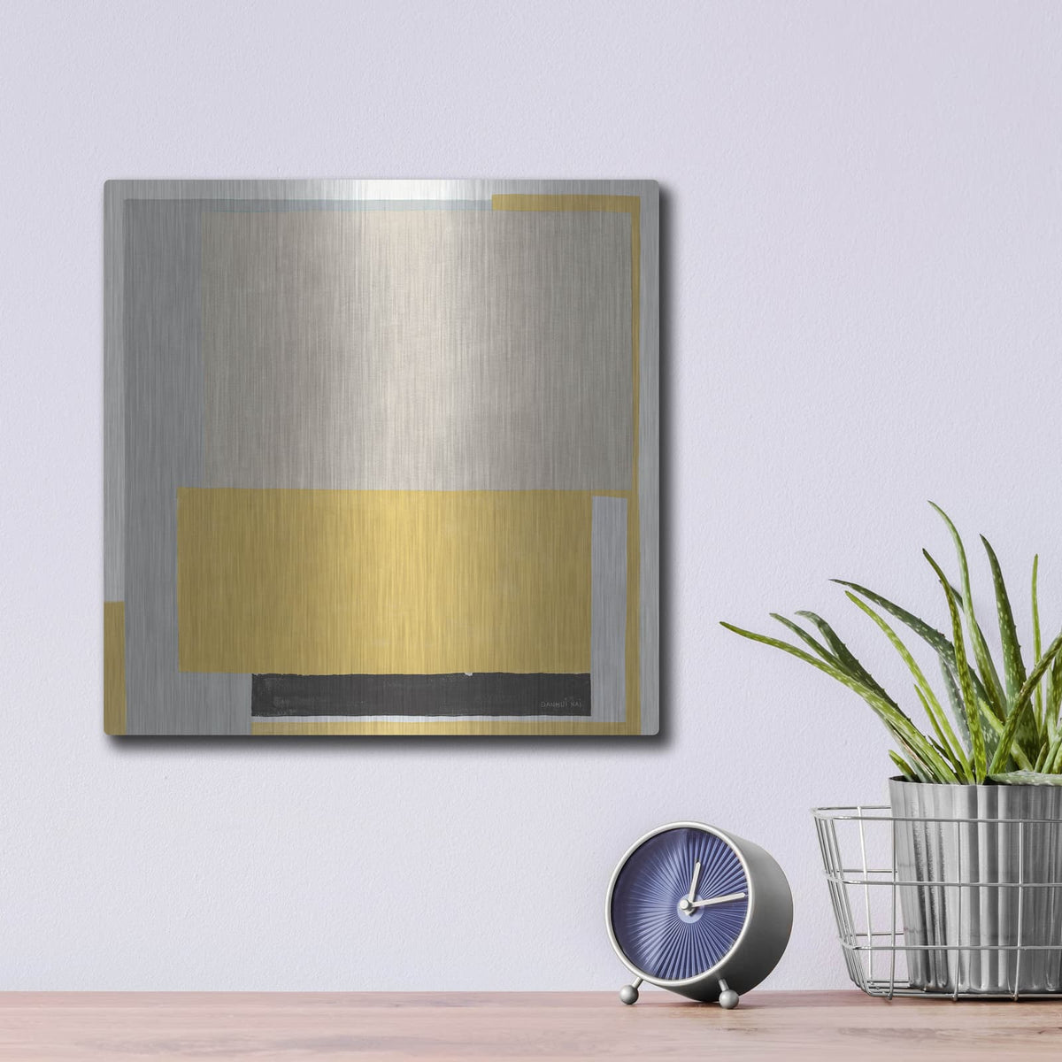 'Finding My Way 2 Yellow' by Danhui Nai – Metal Wall Art, 12x12 room view