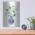 'Floral Chinoiserie 1 Cobalt' by Danhui Nai – Metal Wall Art, 12x16 room view