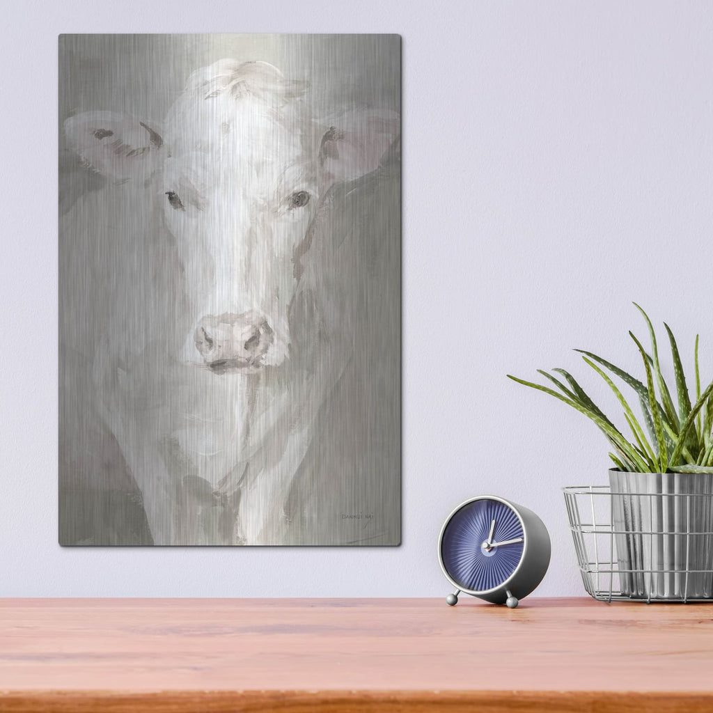 'Flossie Neutral' by Danhui Nai – Metal Wall Art, 12x16 room view