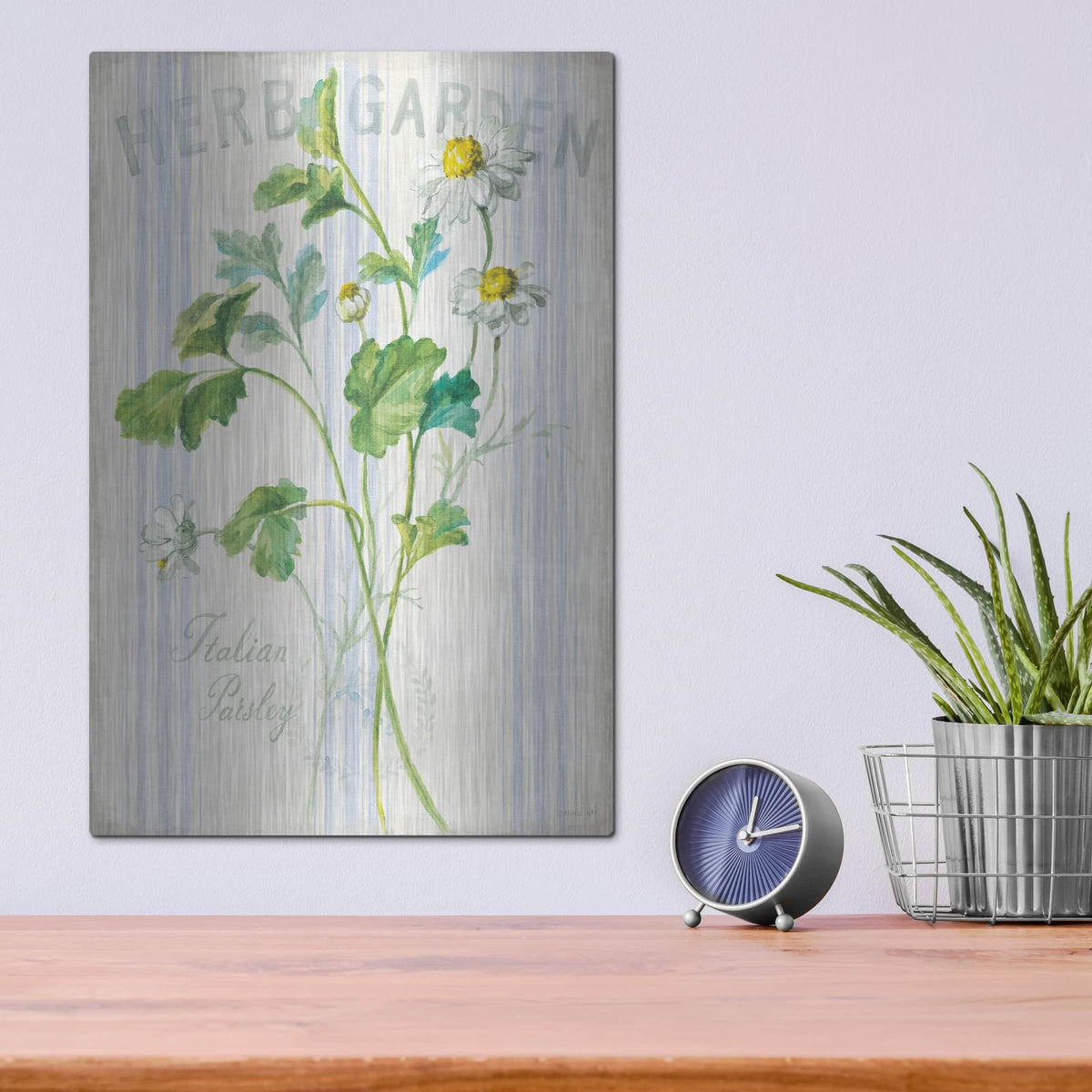 'Floursack Herbs 2' by Danhui Nai – Metal Wall Art, 12x16 room view