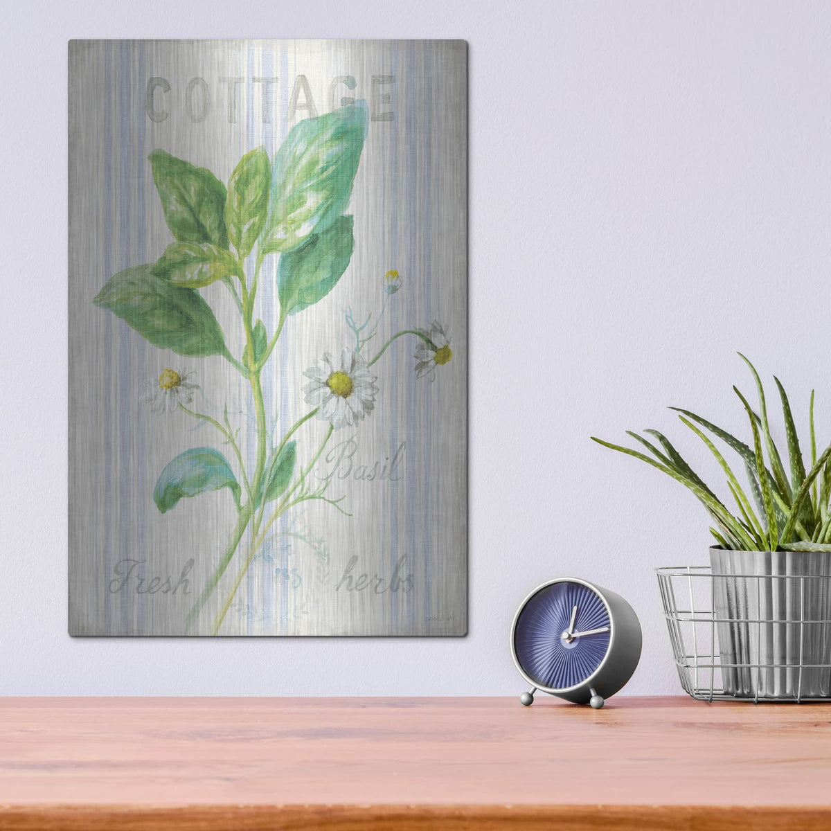 'Floursack Herbs 4' by Danhui Nai – Metal Wall Art, 12x16 room view
