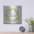 'Floursack Lemon 5 Bright' by Danhui Nai – Metal Wall Art, 12x12 room view