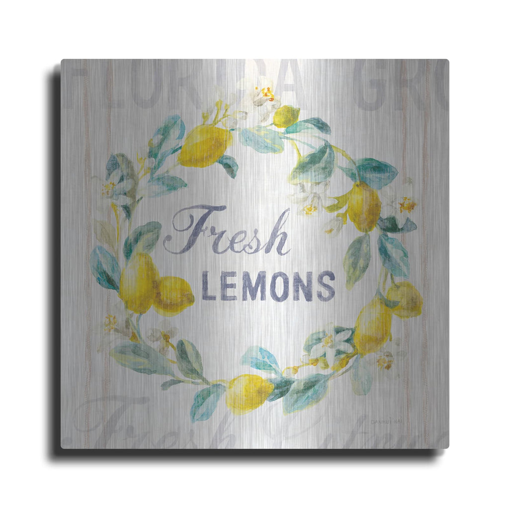 'Floursack Lemon 5 Bright' by Danhui Nai – Metal Wall Art