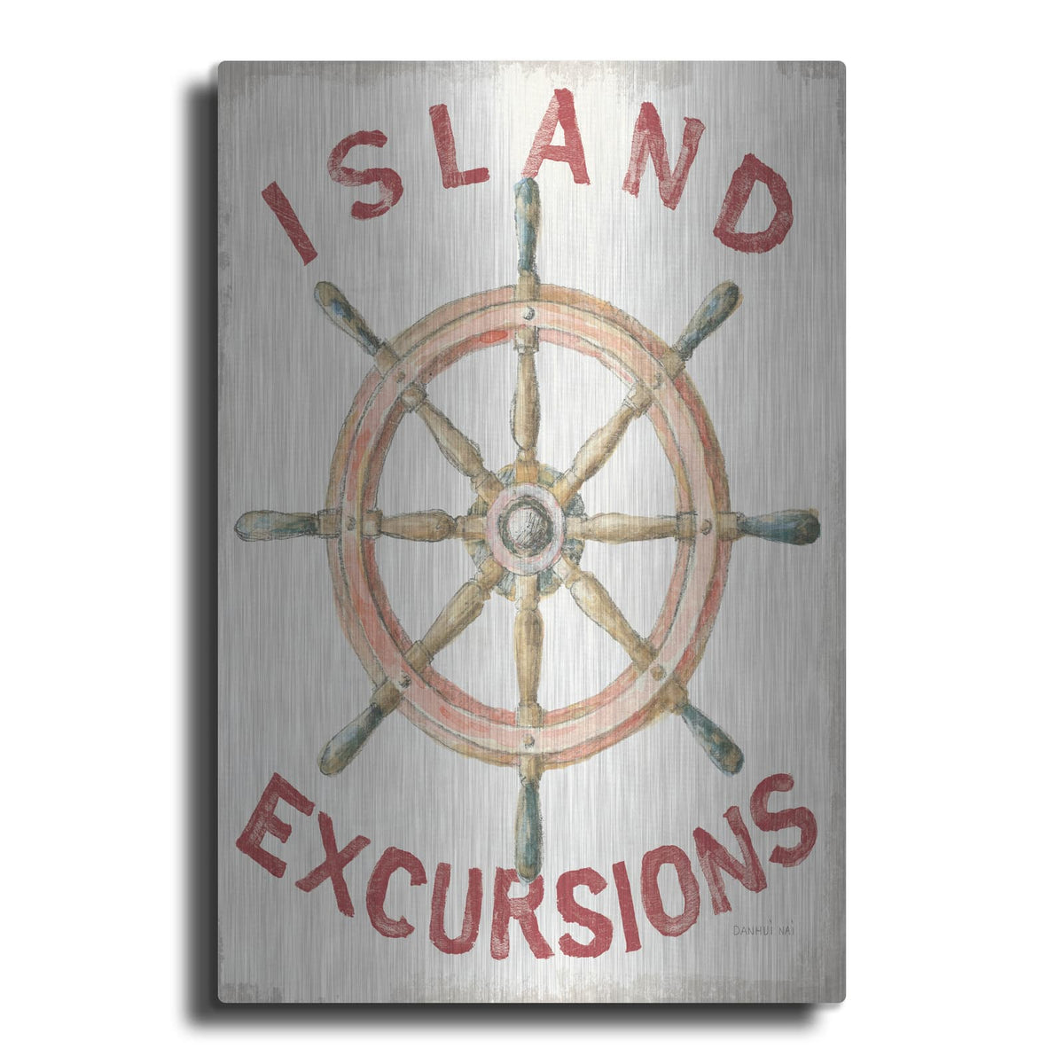 'Floursack Nautical 4 Red' by Danhui Nai – Metal Wall Art