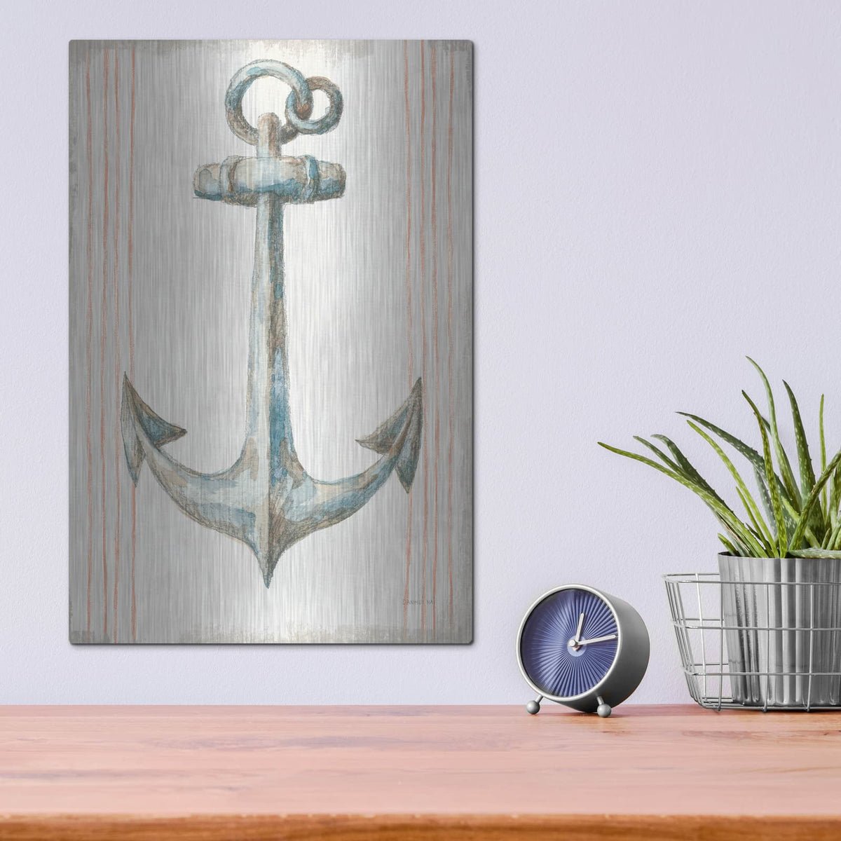 'Floursack Nautical 5 No Words' by Danhui Nai – Metal Wall Art, 12x16 room view