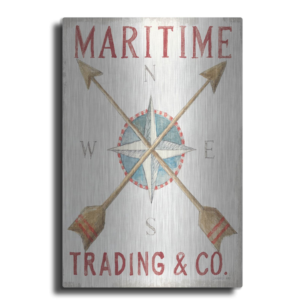 'Floursack Nautical 6 Red' by Danhui Nai – Metal Wall Art