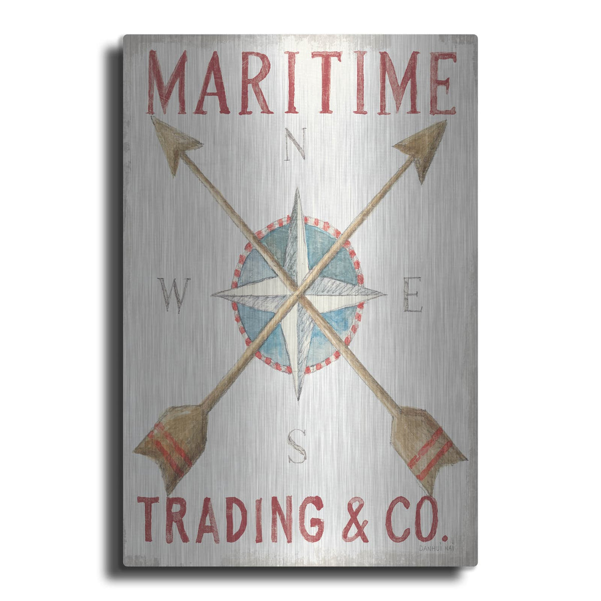 'Floursack Nautical 6 Red' by Danhui Nai – Metal Wall Art