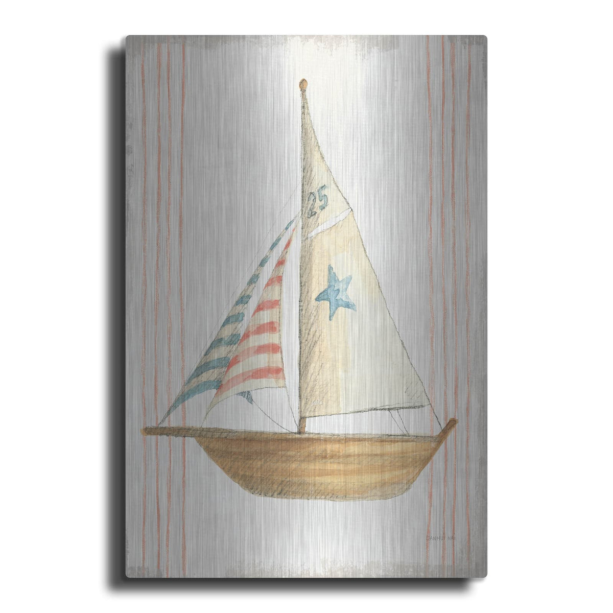 'Floursack Nautical 7 No Words' by Danhui Nai – Metal Wall Art