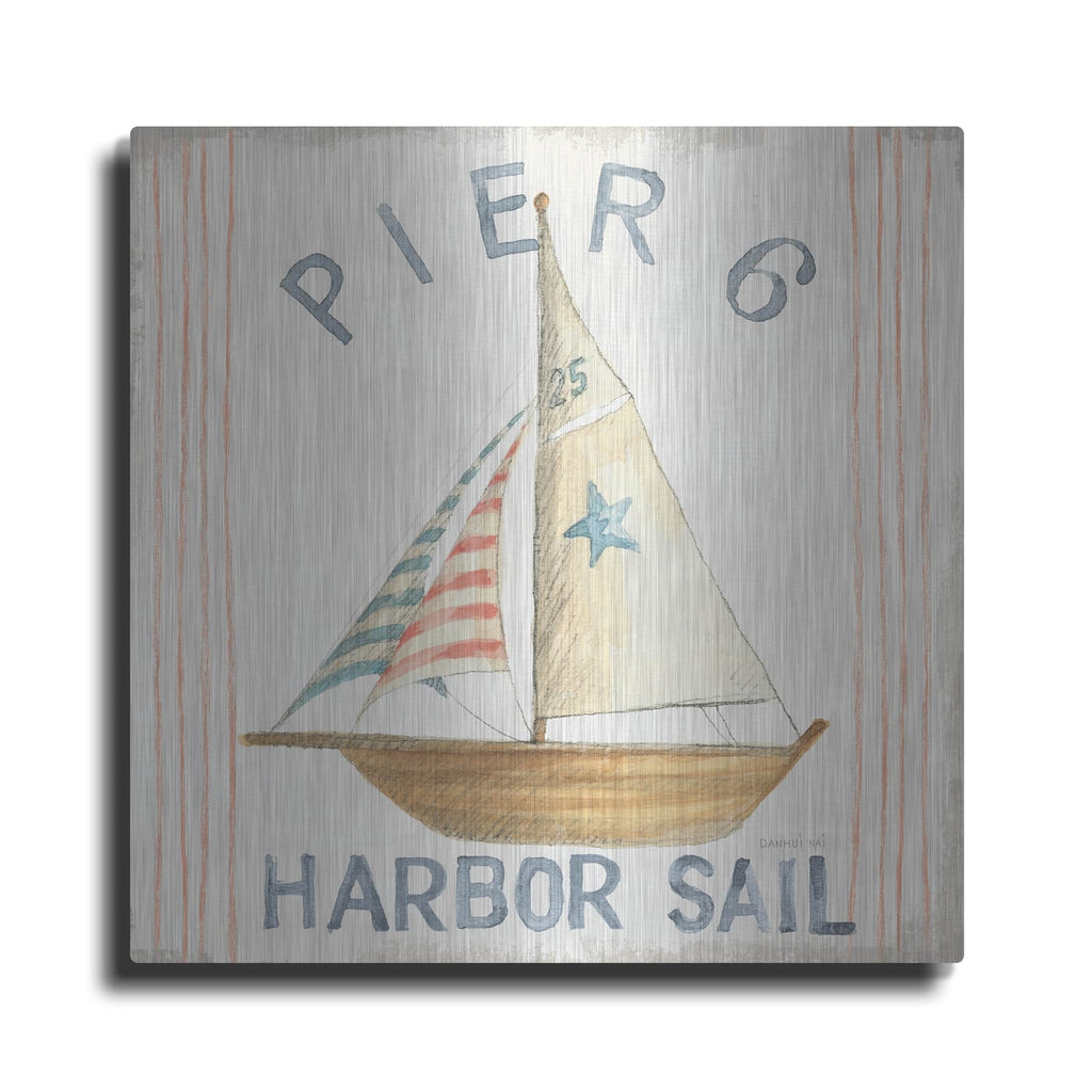 'Floursack Nautical Square 7' by Danhui Nai – Metal Wall Art