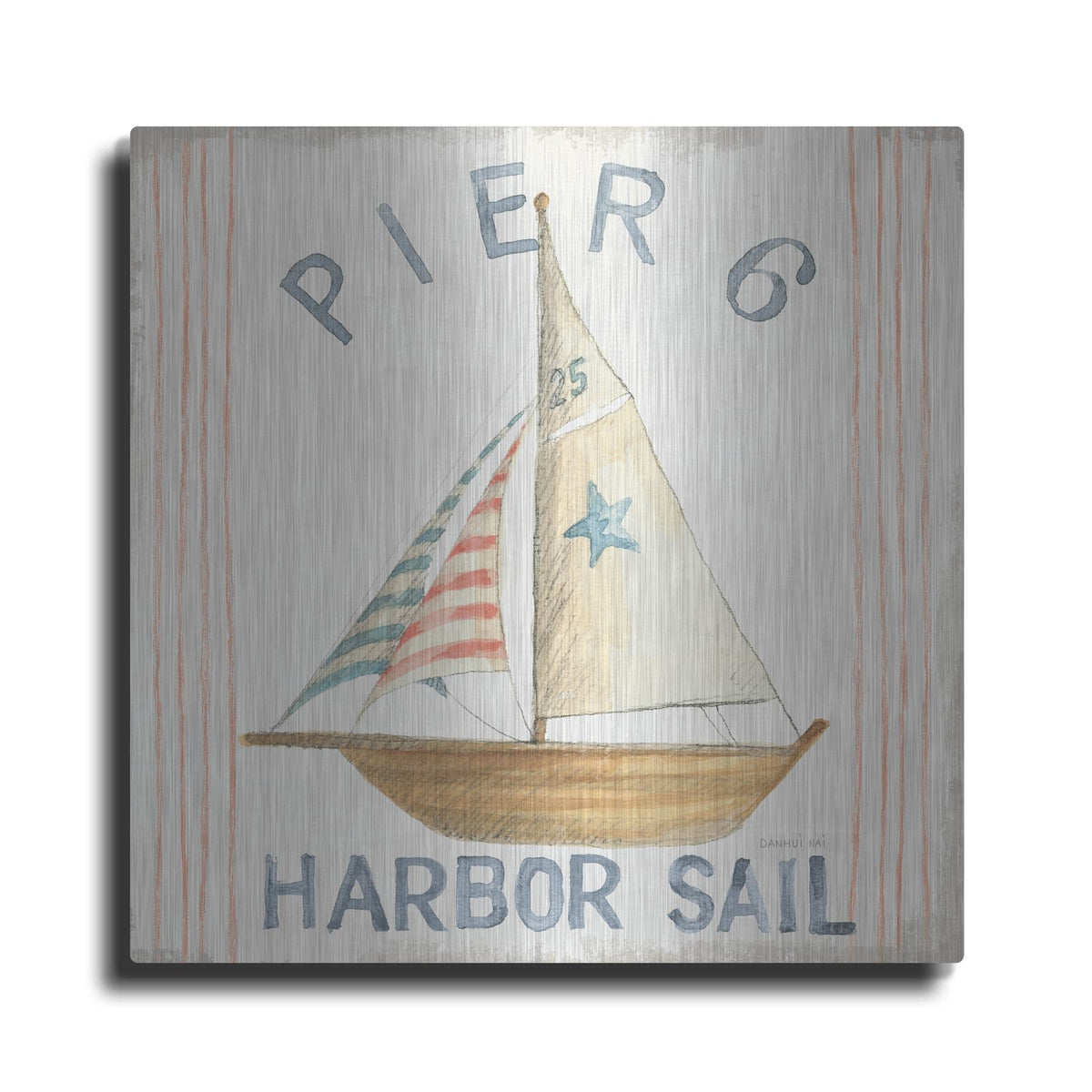 'Floursack Nautical Square 7' by Danhui Nai – Metal Wall Art