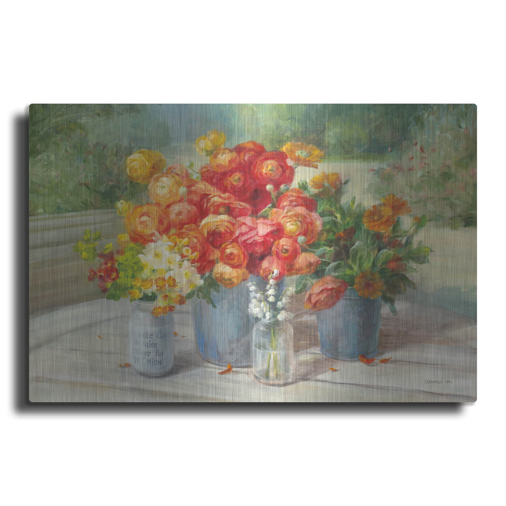 'Flowers From The Garden' by Danhui Nai – Metal Wall Art