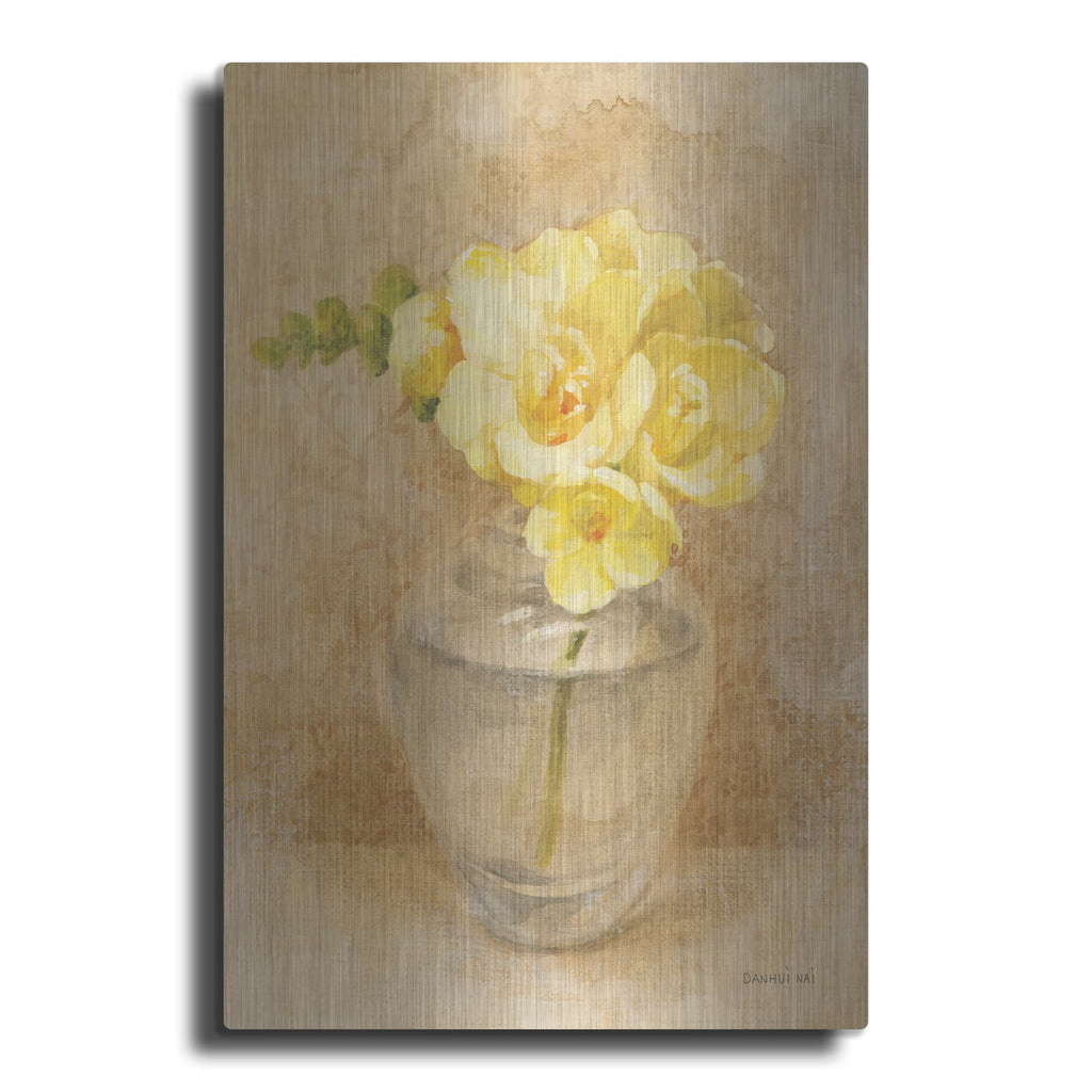 'Freesia Blossom In Glass' by Danhui Nai – Metal Wall Art