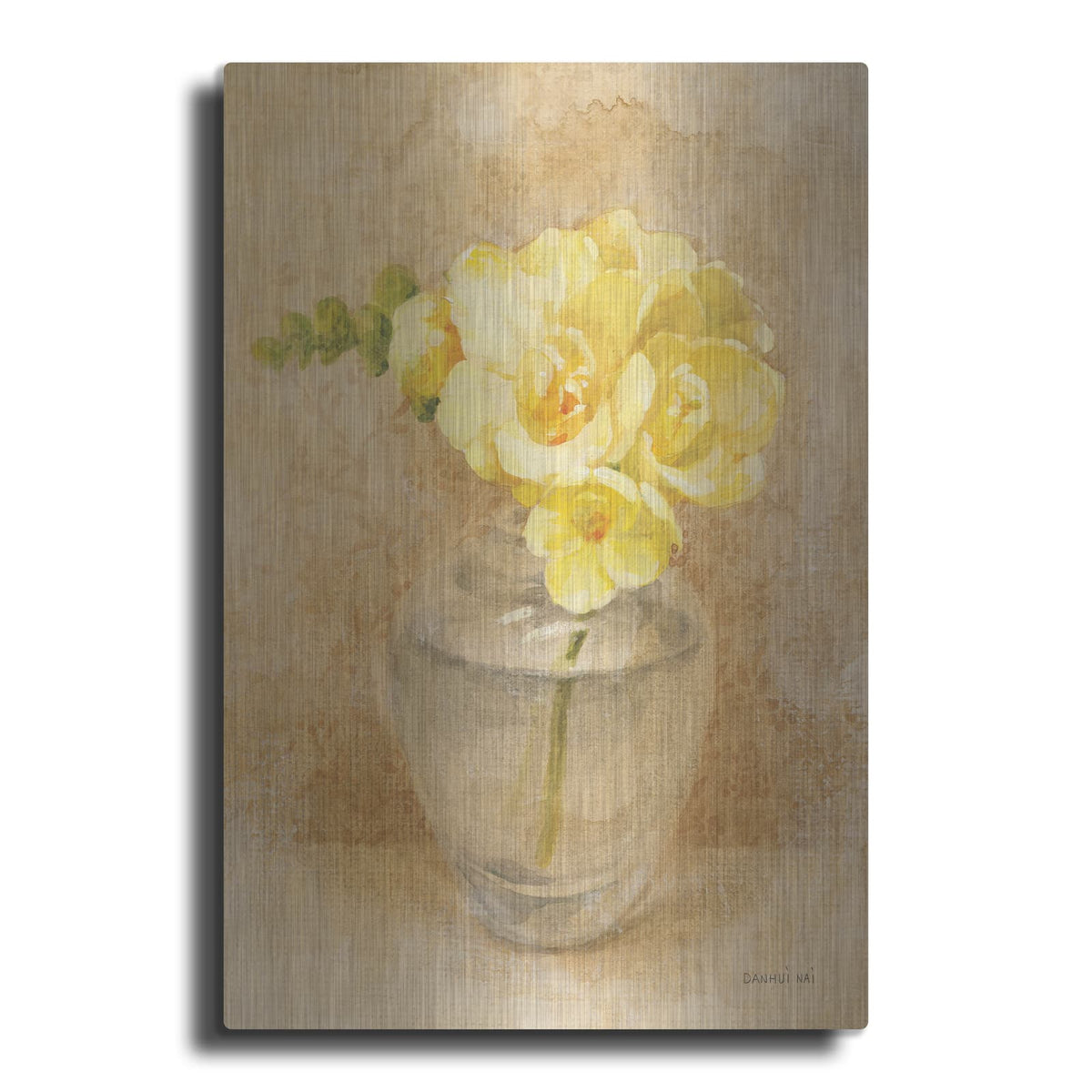 'Freesia Blossom In Glass' by Danhui Nai – Metal Wall Art