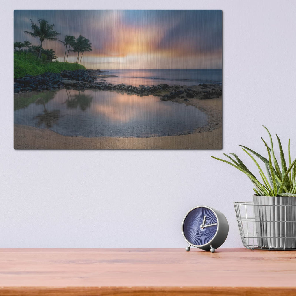 'Sunset Cove II' by Dennis Frates – Metal Wall Art, 16x12 room view