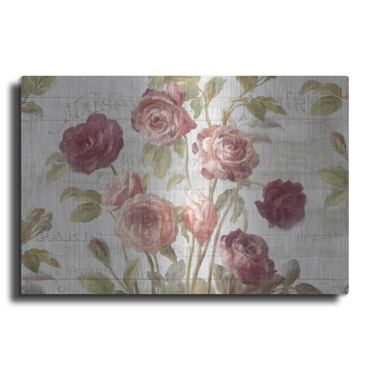 'French Roses 1' by Danhui Nai – Metal Wall Art