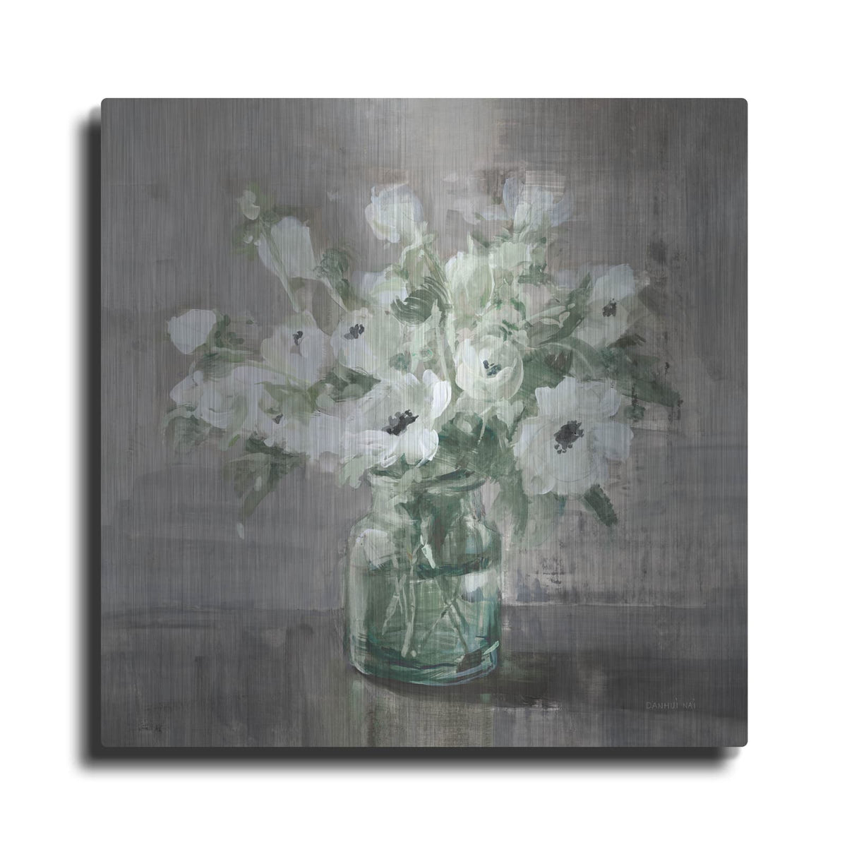 'Fresh Anemones Sage Border' by Danhui Nai – Metal Wall Art
