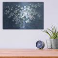 'Fresh White Bouquet Dark Blue' by Danhui Nai – Metal Wall Art, 16x12 room view