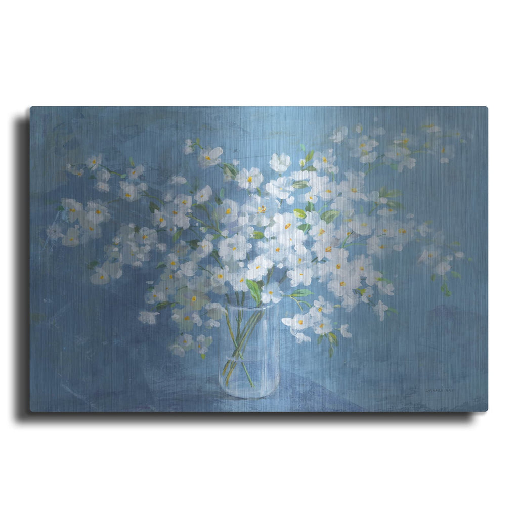'Fresh White Bouquet' by Danhui Nai – Metal Wall Art