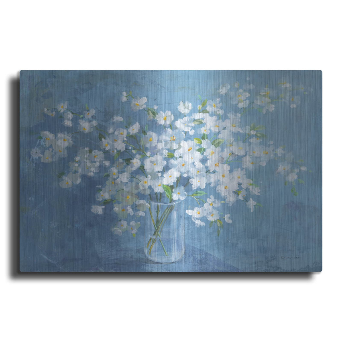'Fresh White Bouquet' by Danhui Nai – Metal Wall Art